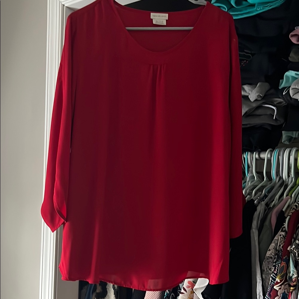Van Heusen Red Relaxed Fit Blouse